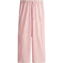 H&M Seersucker Drawstring Trousers - Red/White Striped