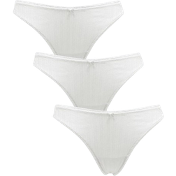 Lindex Pointelle Thong - White/Multi