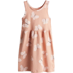 H&M Patterned Cotton Dress - Peach Pink/Butterflies (1157735102)