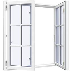 Sparvinduer BH0212 Aluminium, Træ Sidehængt vindue Vindue med 2-lags glas 82x67cm