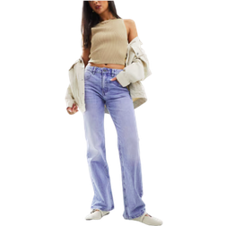 Stradivarius Lyseblå jeans med comfort-stretch og lige ben