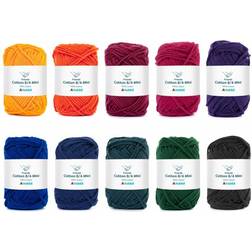 Hobbii Cotton 8/4 Mini Color Pack Dark Rainbow 04