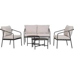 Troia - Sort Loungesæt, 2 borde inkl. 2 stole & 1 sofaer
