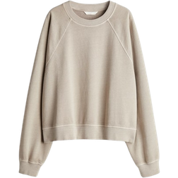 H&M Washed Cotton Sweatshirt - Beige