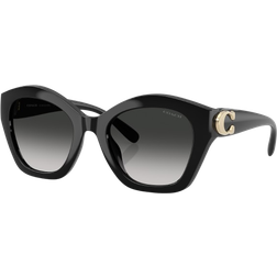 Coach Maxi Sculpted C Oversized Geometric Sunglasses - Black