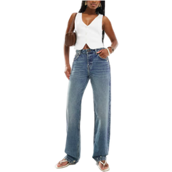 Pull&Bear Mid Rise Straight Jean - Washed Blue