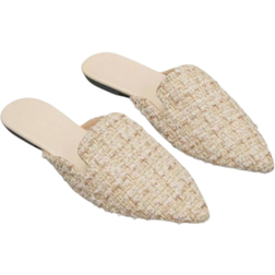 Shein Plus Pointed Toe Flat Mules - Gold Color