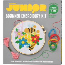 Panduro Hobby DIY-kit broderi blommor för barn och nybörjare – syring, tråd, motiv och tillbehör