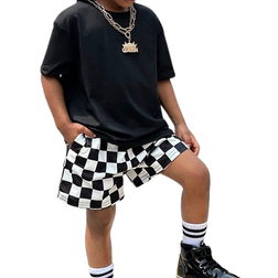 Shein 2pcs/Set Young Boys' Casual College Style Comfortable Fashionable Practical Versatile Soft Comfortable Cool Street Graffiti Hand-Painted Breathable &