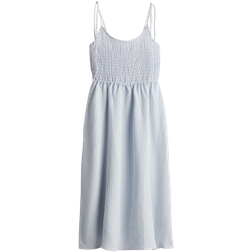 H&M Gesmoktes Kleid Mit Bindeträgern - Blau