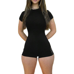 Shein Ladies Solid Color Simple Daily Summer Romper