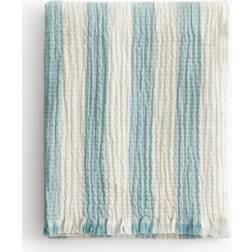 H&M Pledd I Bomullsmusselin Turkis 130x170 Teppe Hvit, Turkis (170x130cm)