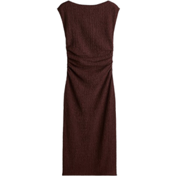 H&M Draped Bodycon Dress - Dark Brown