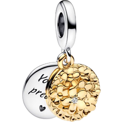 Pandora My Zweifarbiges Gänseblümchen Doppelter Charm-Anhänger silber