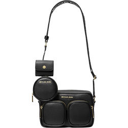 Michael Kors Jet Set Travel Medium Leather Messenger Bag - Black