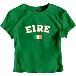 Shein Womens EIRE Flag Green Cropped TShirt