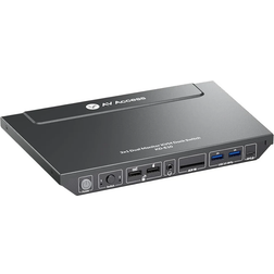 AV Access KD-E10 Dockningsstation KVM Switch för 2 Datorer till 2 Skärmar HDMI 4K60Hz 100W PD 3 x USB 1G Ethernet SD 3.5 mm AUX Audio EDID