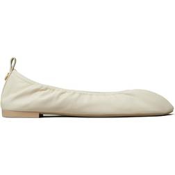 Tory Burch Eddie Soft Lambskin Ballerina Flats LIGHT CREAM 8.5B