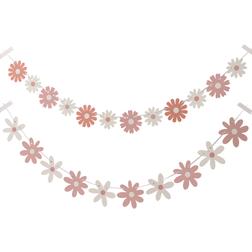 Shein Gradient Small Daisy Flower Garland Birthday Party Scene Decoration Swallowtail Flag PiecesSet