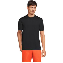 Lands' End Men's Short Sleeve Upf 50 Swim Tee Rash Guard Black Medium