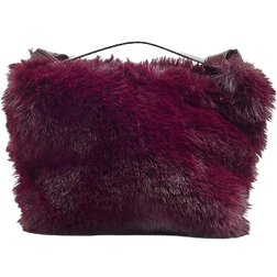 River Island Faux Fur Buckle Shoulder Bag - Red