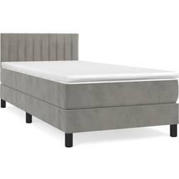 vidaXL mit Matratze 90x190 cm Hellgrau Boxspringbett