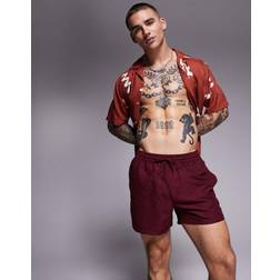 ASOS DESIGN Vinröda Korta Badshorts