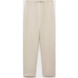 Mango Trousers - Linen Dam Byxor - Pastel Grey