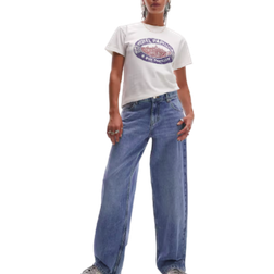 Topshop Ausgeblichene Jeans mit Niedrigem Bund - Blau