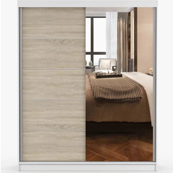 Idźczak Meble Schwebetürenschrank 160 cm Weiss Sonoma Eiche Kleiderschrank 160x195cm