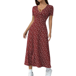 Shein Ladies VNeck Ditsy Floral Short Sleeve Summer Dress Random Cut