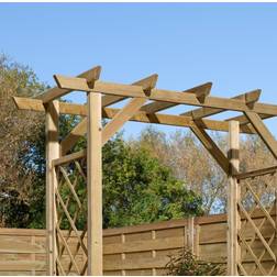Rowlinson Cherington Garden Arch 150cm W x 72cm D Solid + Manufactured Wood Arbour in Natural