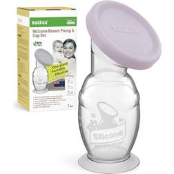 Haakaa Manual Silicone Breast Pump with Suction Base and Lid Set 5oz