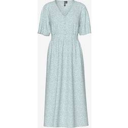 Pieces Tailliertes Freizeitkleid aus Reiner Viskose - Hellblau