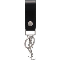 Saint Laurent Cassandre Leather Key-Holder - Black