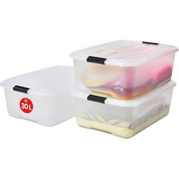 Iris Ohyama Aufbewahrungsbox mit Deckel 30L Transparent TB-30 Staukasten 30L