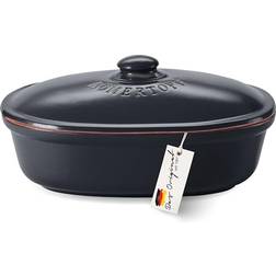 Römertopf Brottopf Oval Medi 2,3 Liter Schwarz Keramik Brødkasse