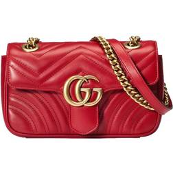 Gucci GG Marmont Mini Shoulder Bag - Red