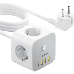 Baseus Powercombo 7 in 1 Steckdosenleiste Würfel 3 AC 3 x USB-A 1 x USB-C Weiß