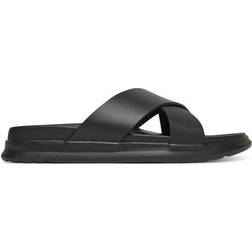 Tommy Hilfiger Crossed Straps Leather Sandal - Black