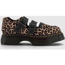 Dr. Martens Leder Buzz Leopard Mary Jane Schuhe - Bräunen