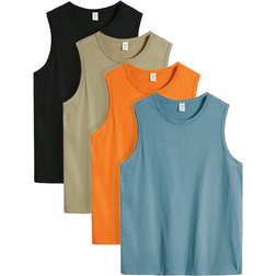 Shein Boys 4pcs Solid Tank Top