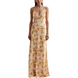 Malina Cornelia Floral Slip Maxi Dress - Lemon/Multi