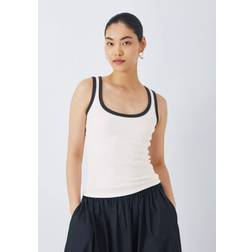 John Lewis Contrast Trim Ribbed Vest Top