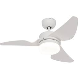 QAZQA Ceiling Fan White Incl Led with Remote Control Yuki