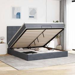 vidaXL Ottoman Bed with Mattresses 160x200 cm Dark Grey