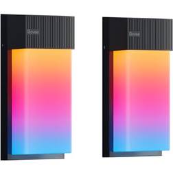 Govee Outdoor Wandleuchte RGBIC 1500LM Smart Wandleuchte Aussen mit 45 Scene Modes IP65 Wasserdicht 2 Stück Wandlampe