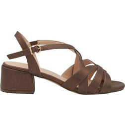 Paradox London Nerissa Wide Fit Block Heeled Sandal - Bronze
