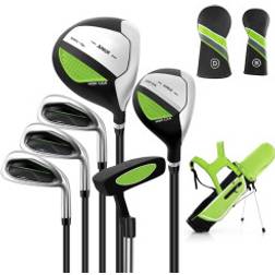 6-Delat Barngolfklubbset Med Golfbag Och Regnskydd För Barn 11-13 År Grön