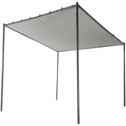 Beliani Garden Pergola Pavilion 282 x 294 cm Fabric Shade Metal Frame Grey